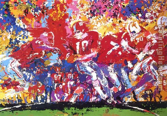 Alabama Hand Off painting - Leroy Neiman Alabama Hand Off art painting